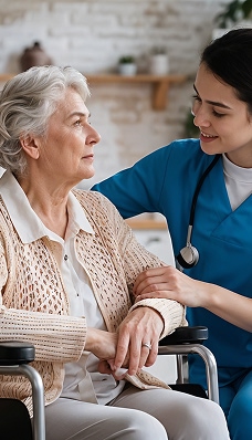 Innenansicht einer modernen, gemütlichen Pflegeheimeinrichtung