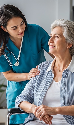 Seniorischer Bewohner isst eine gesunde Mahlzeit